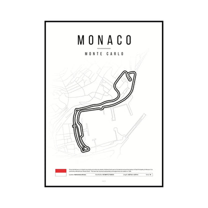 F1 Race Track Map Poster – Formula 1 Circuit Wall Art Print