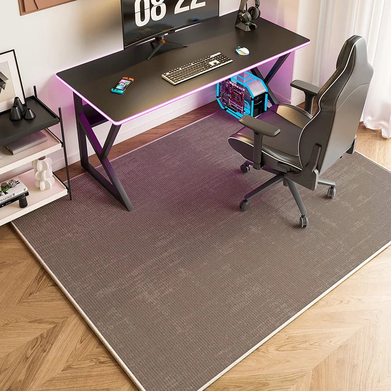 Gaming Chair Mat – Minimalist Grey Rug, Stain Resistant Floor Carpet