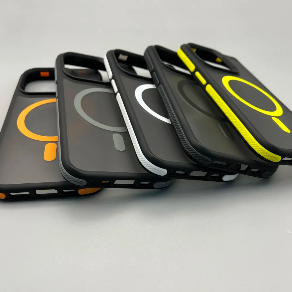 MagSafe Matte Translucent Armor iPhone Case – Shockproof, Multi-Model