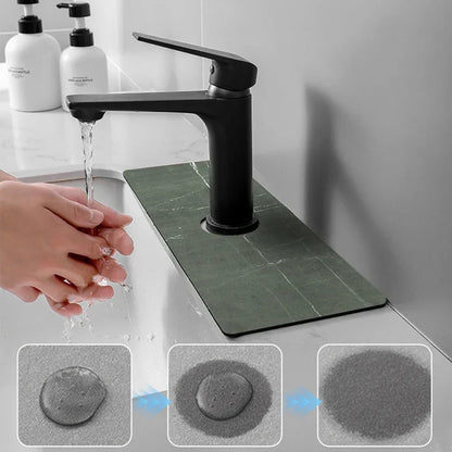 Faucet Splash Guard Mat – Absorbent Sink Countertop Water Pad for Bathroom & Kitchen