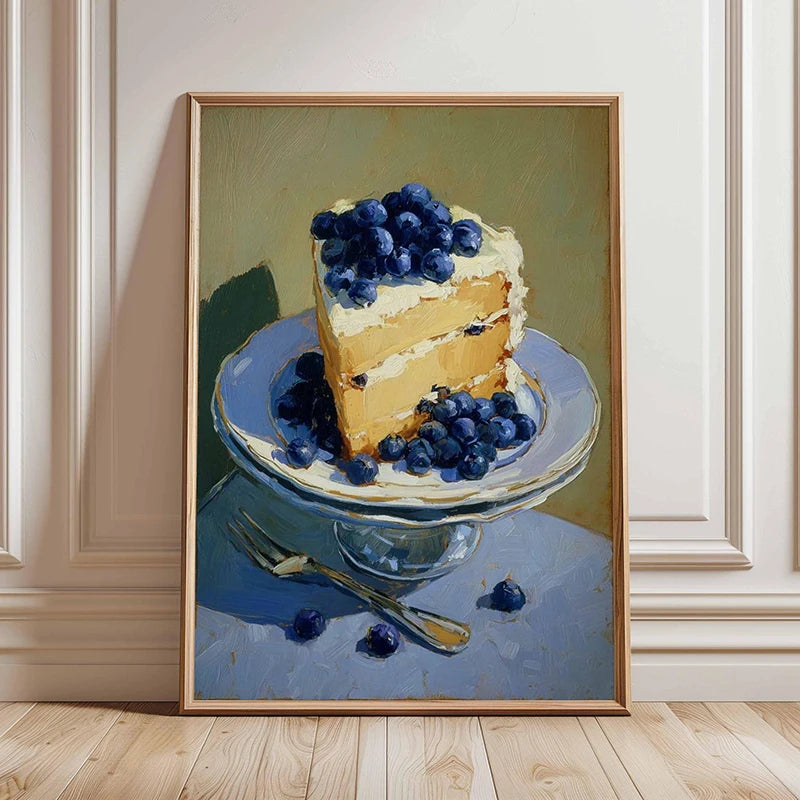 Rustic Kitchen Still Life Poster Vintage Bread Art Print Canvas Oil Painting Style Wall Picture