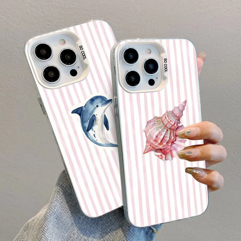 Lobster Striped Phone Case for iPhone 17 16 15 14 13 12 11 Pro Max Plus