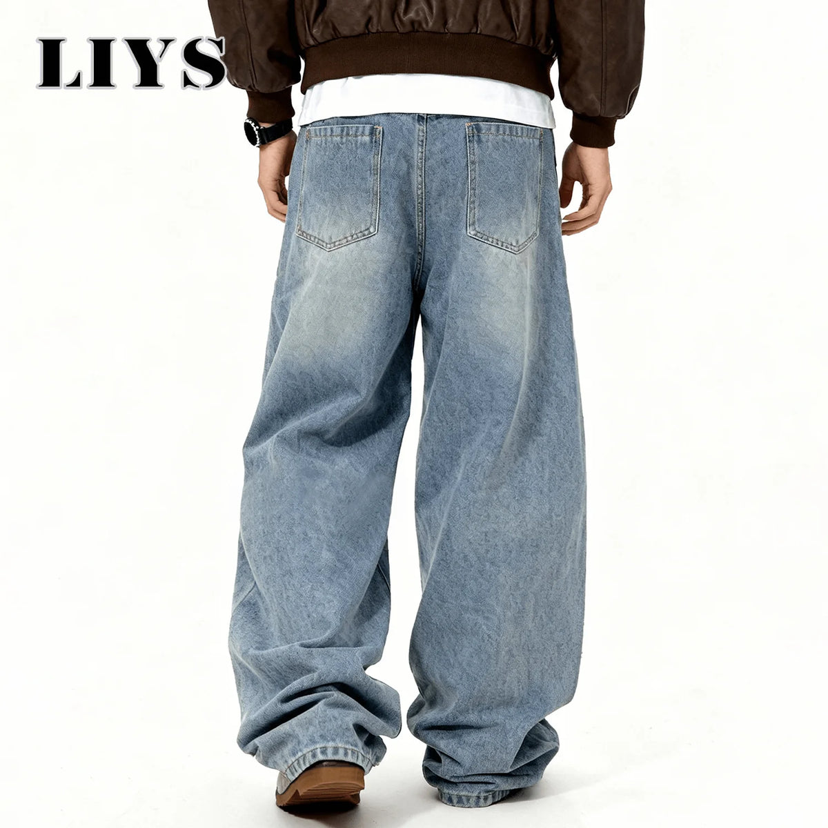 Dachshund Embroidery Baggy Wide-Leg Jeans – Men's Y2K Korean Style