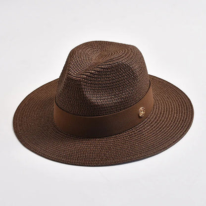 Panama Straw Sun Hat Unisex Elegant Beach Travel Hat