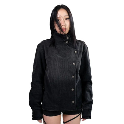 Fencing Jacket Y2K Vintage Wash Canvas – Unisex Gothic Harajuku Streetwear