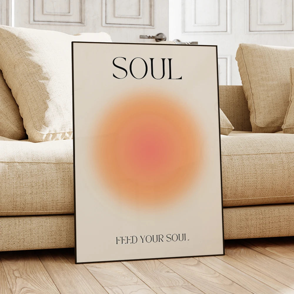 Mind Body Soul Aura Gradient Wall Art Poster – Spiritual 3-Piece Set
