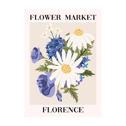 Flower Market Tuscany Poster – Floral Wall Art Print Unframed