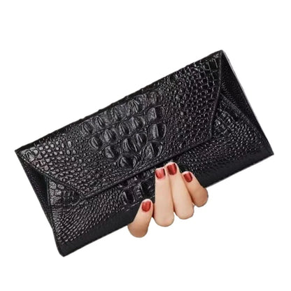 Alligator Embossed Leather Women's Clutch Wallet