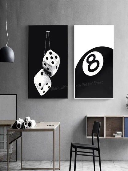 8-Ball Dinosaur Funny Art Poster – Billiards Wall Print