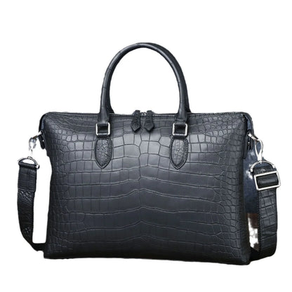 Alligator-Embossed Leather Men's Briefcase – Luxury Business Bag