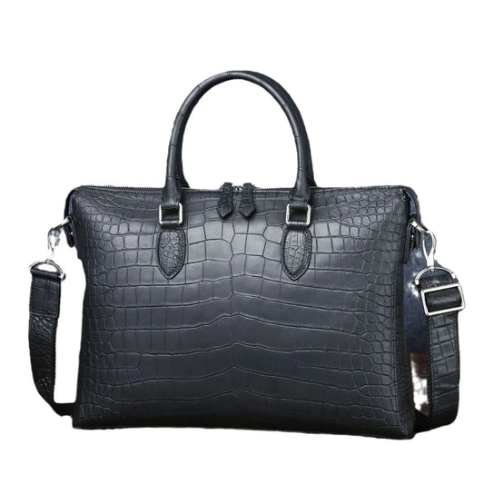 Alligator-Embossed Leather Men's Briefcase – Luxury Business Bag