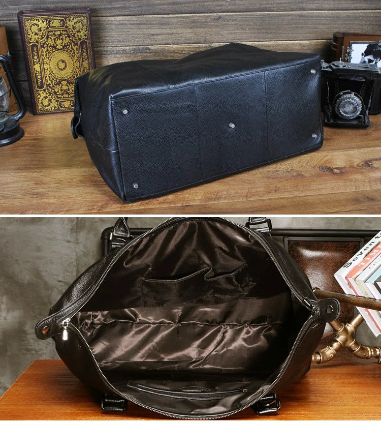 Genuine Leather Duffle Bag – Men's & Women's Travel Bag