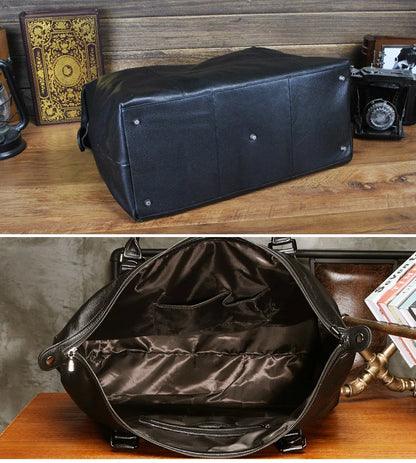 Genuine Leather Duffle Bag – Men's & Women's Travel Bag