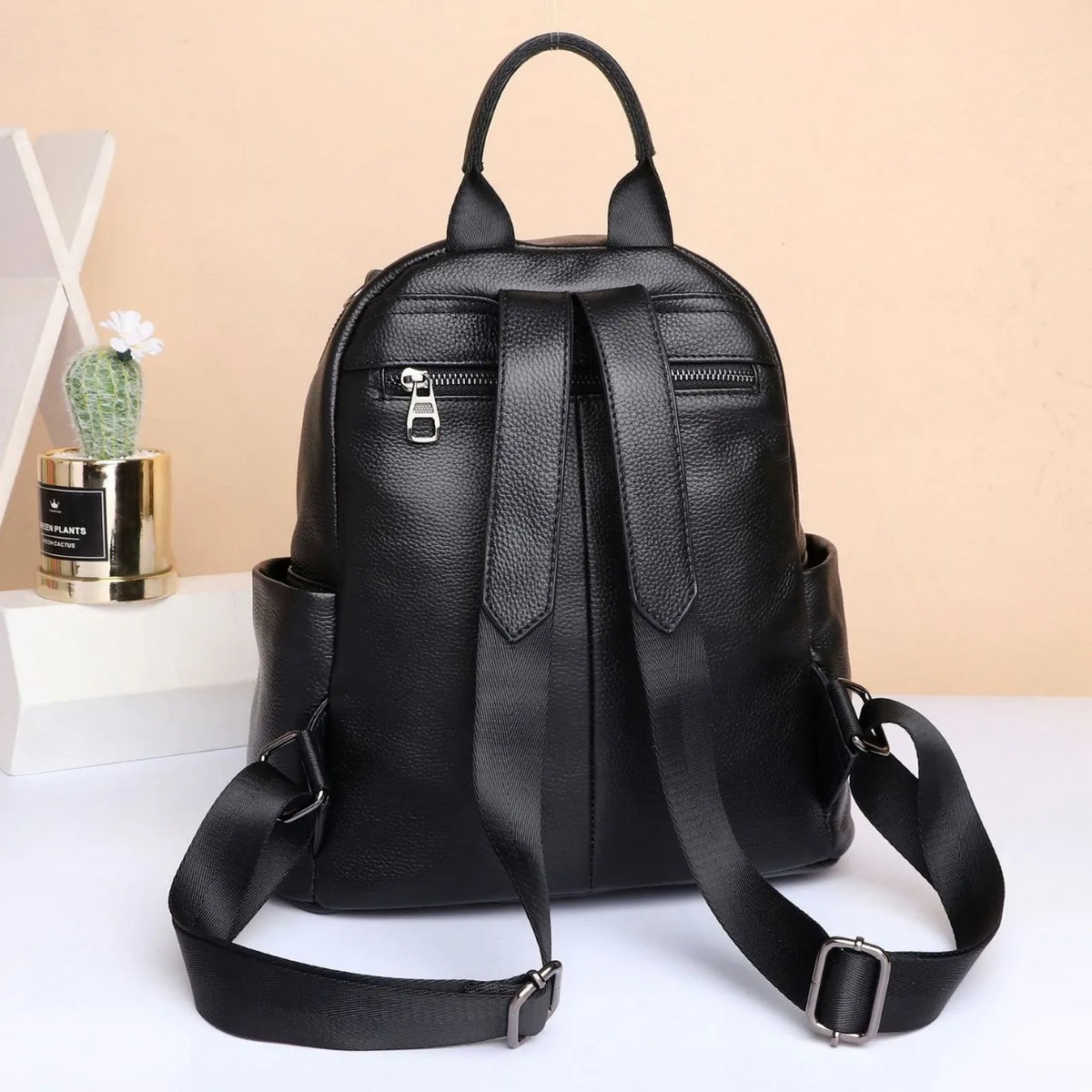 Genuine Leather Women's Backpack – Casual Everyday Bag
