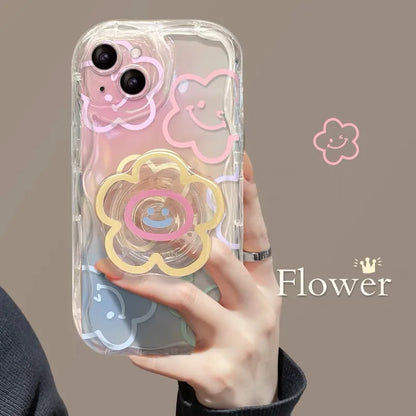 Samsung Galaxy Case with Grip Tok Holder – Smile Wave Design