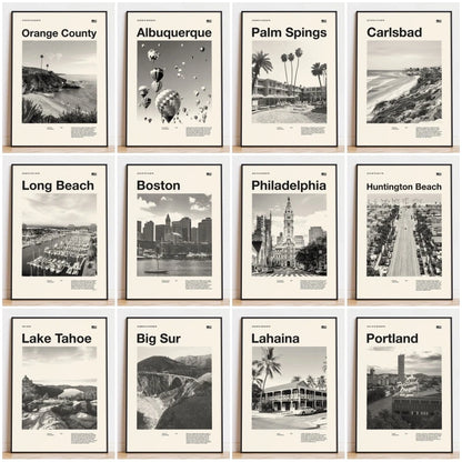 Retro City Poster – Mid-Century Modern Wall Art Print
