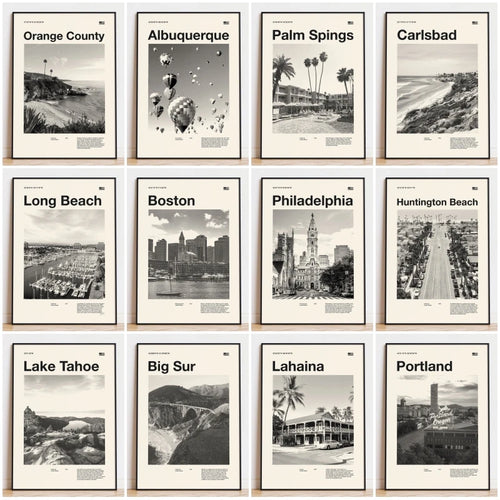 Retro City Poster – Mid-Century Modern Wall Art Print