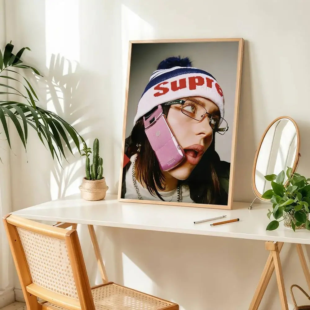 Billie Eilish Wall Art Poster – Music Fan Room Decor Print