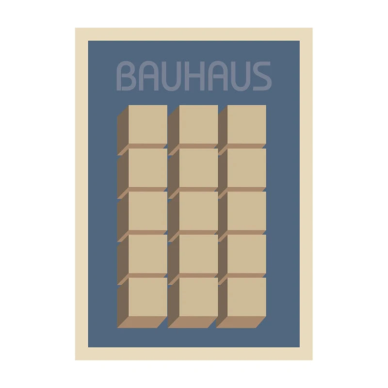 Bauhaus Geometric Abstract Art Poster – Minimalist Wall Print