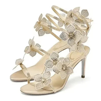 Crystal Butterfly Stiletto Sandals – Open Toe Ankle Strap Heels