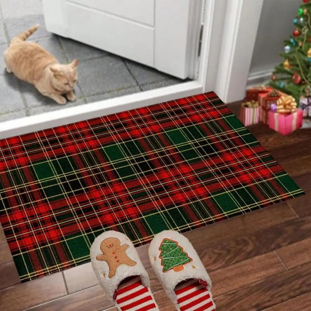 Christmas Holiday Black Doormat – Seasonal Winter Indoor Floor Mat