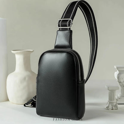 Unisex Soft Leather Crossbody Chest Waist Bag