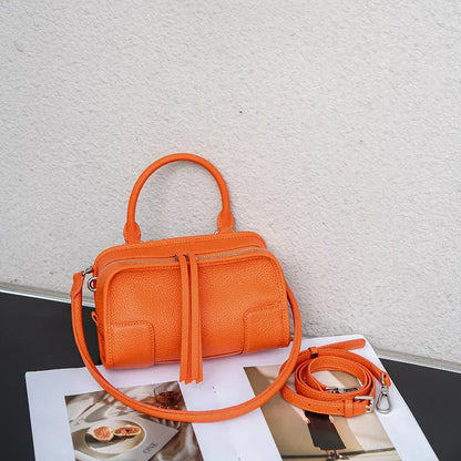 Genuine Cowhide Leather Mini Crossbody Bag