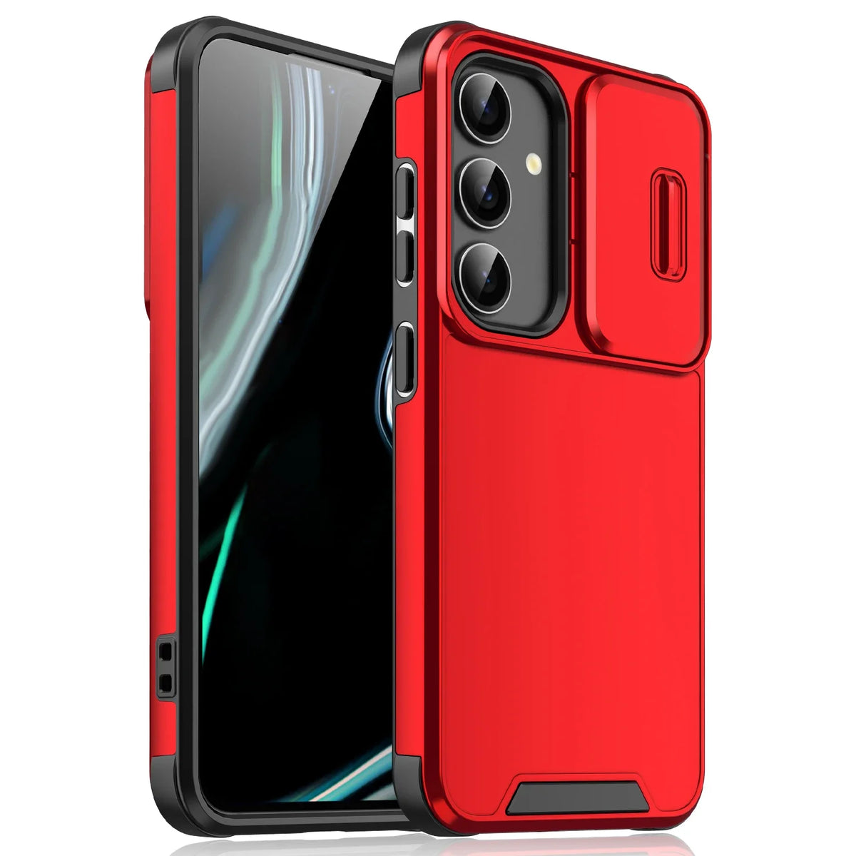Shockproof Armor Samsung Galaxy Case with Slide Camera Cover