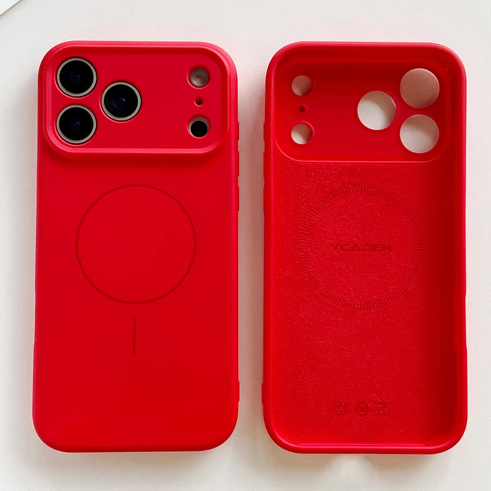 Original Magnetic Liquid Silicone Case Iphone 17 15 16 14 Pro Max Air Plus Magsafe Wireless Charge