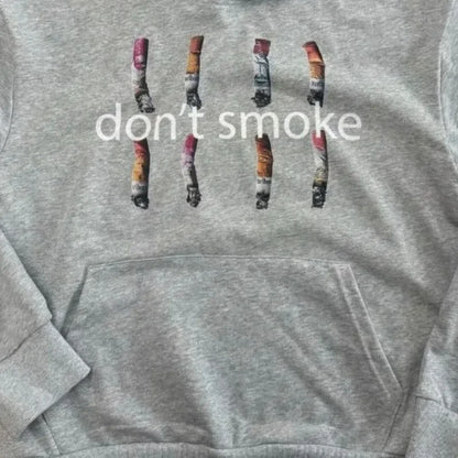 Men Women Vintage Dont Smoke Print Sweatshirt Classic Hip Hop Streetwear Tracksuit Clothing Loose