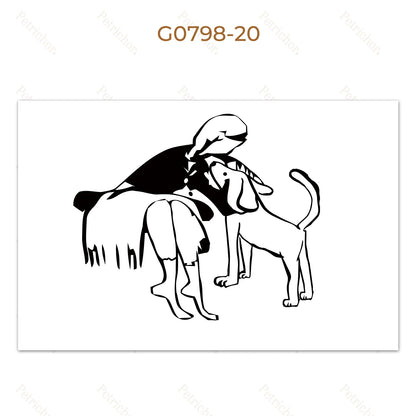 Minimalist Black and White Line Art Canvas Wall Art Print