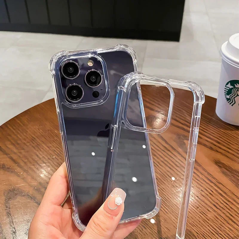 Clear Air Bag Shockproof iPhone Case – Transparent Bumper Cover