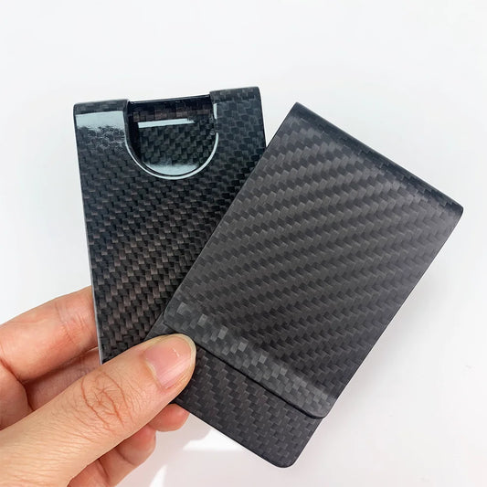 Carbon Fiber RFID Wallet – Money Clip Card Holder for Men & Women