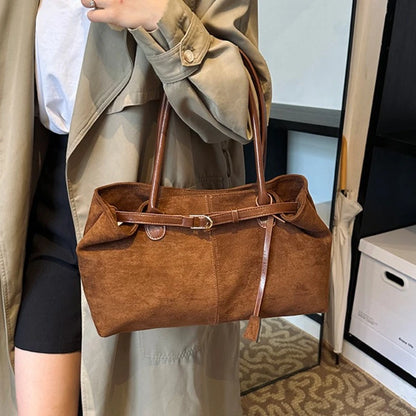 Autumn Winter Women's Suede Underarm Tote Bag