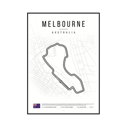 F1 Race Track Map Poster – Formula 1 Circuit Wall Art Print