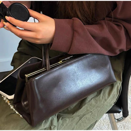 Luxury Leather Handbag High-end Design Elegant Minimalist
