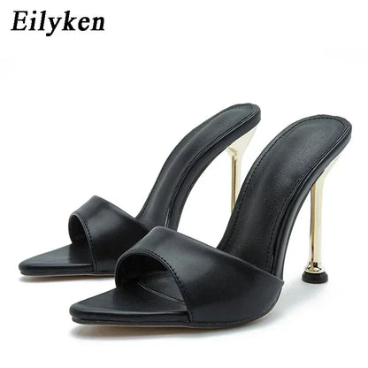 Eilyken Pointed Toe Mule Heels – Women's Thin Stiletto Slide Sandals