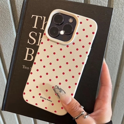 Polka Dot Lichee Pattern iPhone Case – iPhone 17 16 15 14 13 12 11 Pro Max XS XR X