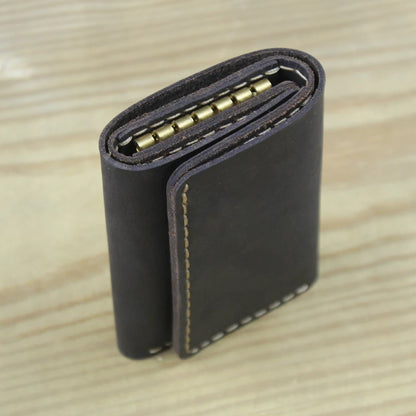 Handmade Leather Trifold Wallet | Key Holder & Organizer