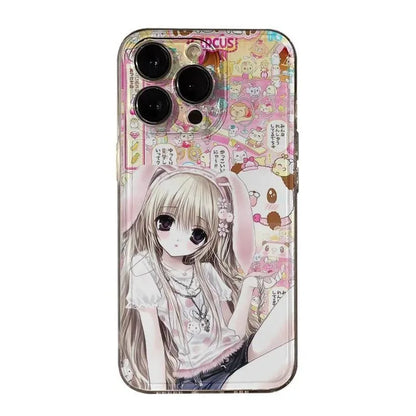 Cute Anime Girl with Bunny Samsung Case – S26 S25 S24 S23 S22 S21 S20 Ultra Plus FE