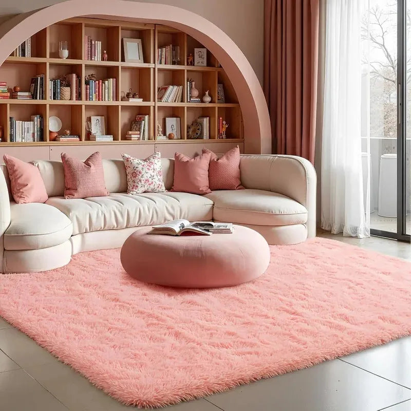 Soft Fuzzy Area Rug – Plush Fluffy Carpet for Bedroom & Living Room