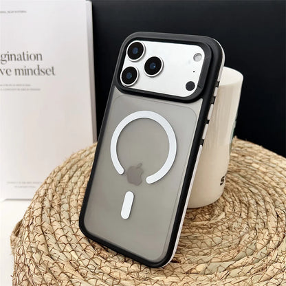 MagSafe Matte iPhone 17 Case – Shockproof Clear Back with Colorful Border