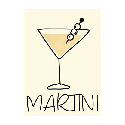 Cocktail & Drinks Wall Art Poster – Retro Minimalist Bar Print