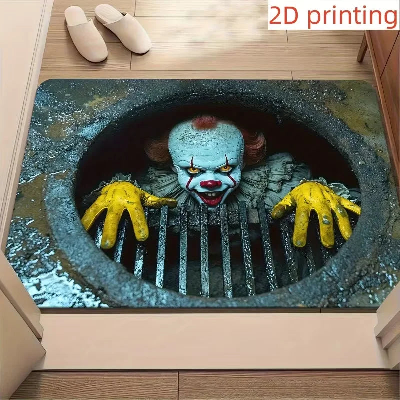 Halloween Scary Clown Door Mat – 3D Indoor Outdoor Rug