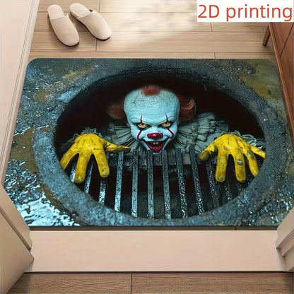 Halloween Scary Clown Door Mat – 3D Indoor Outdoor Rug