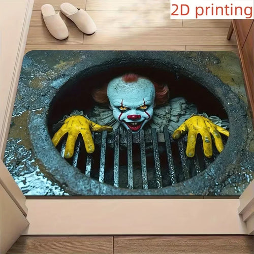 Halloween Scary Clown Door Mat – 3D Indoor Outdoor Rug