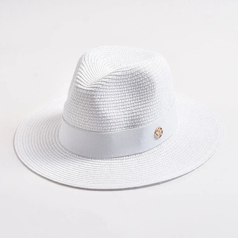 Panama Straw Sun Hat Unisex Elegant Beach Travel Hat