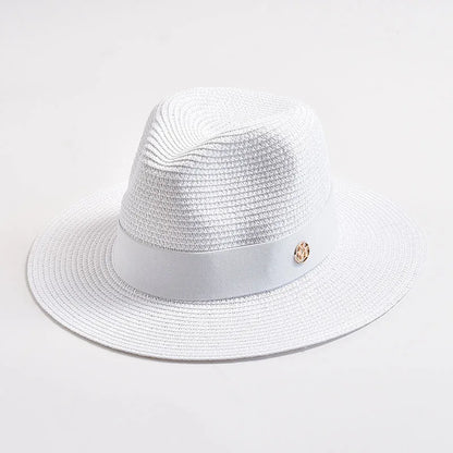 Panama Straw Sun Hat Unisex Elegant Beach Travel Hat