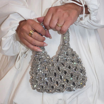 Glitter Diamond Clutch Purse – Luxury Handmade Evening Bag
