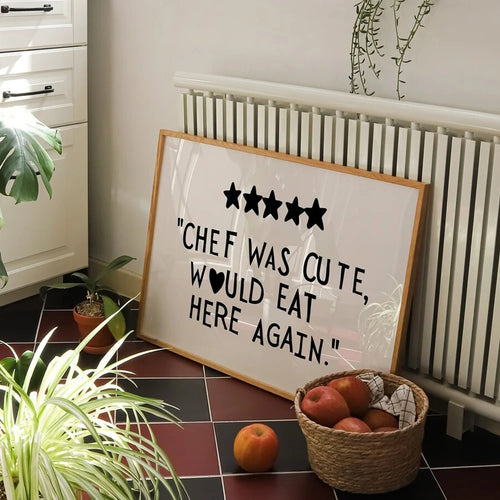 Good Food Good Mood Kitchen Wall Art Canvas Poster – Cute Chef Print